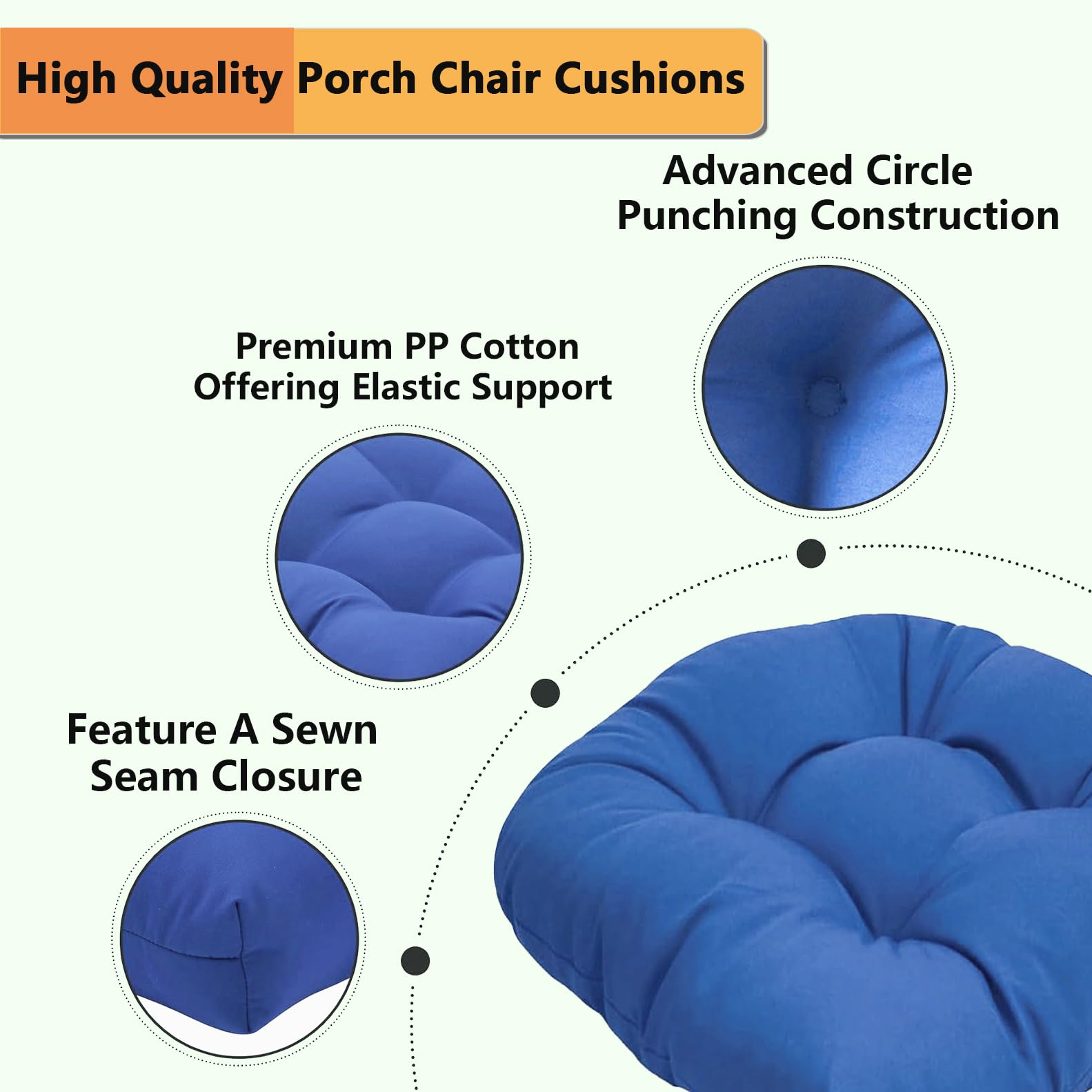 Outdoor Stuhlkissen 2er Set Wasserdicht 19x19 Ersatzkissen für Korbstühle 4 Dicke U S Garten Sofa Sitzpolster Tisch Terrasse Kissen