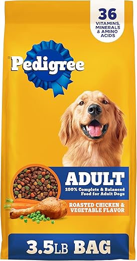 Pedigree Complete Nutrition Adult Dry Dog Food Roasted Chicken, Rice & Vegetable Flavor Dog Kibble, 30 lb. Bag