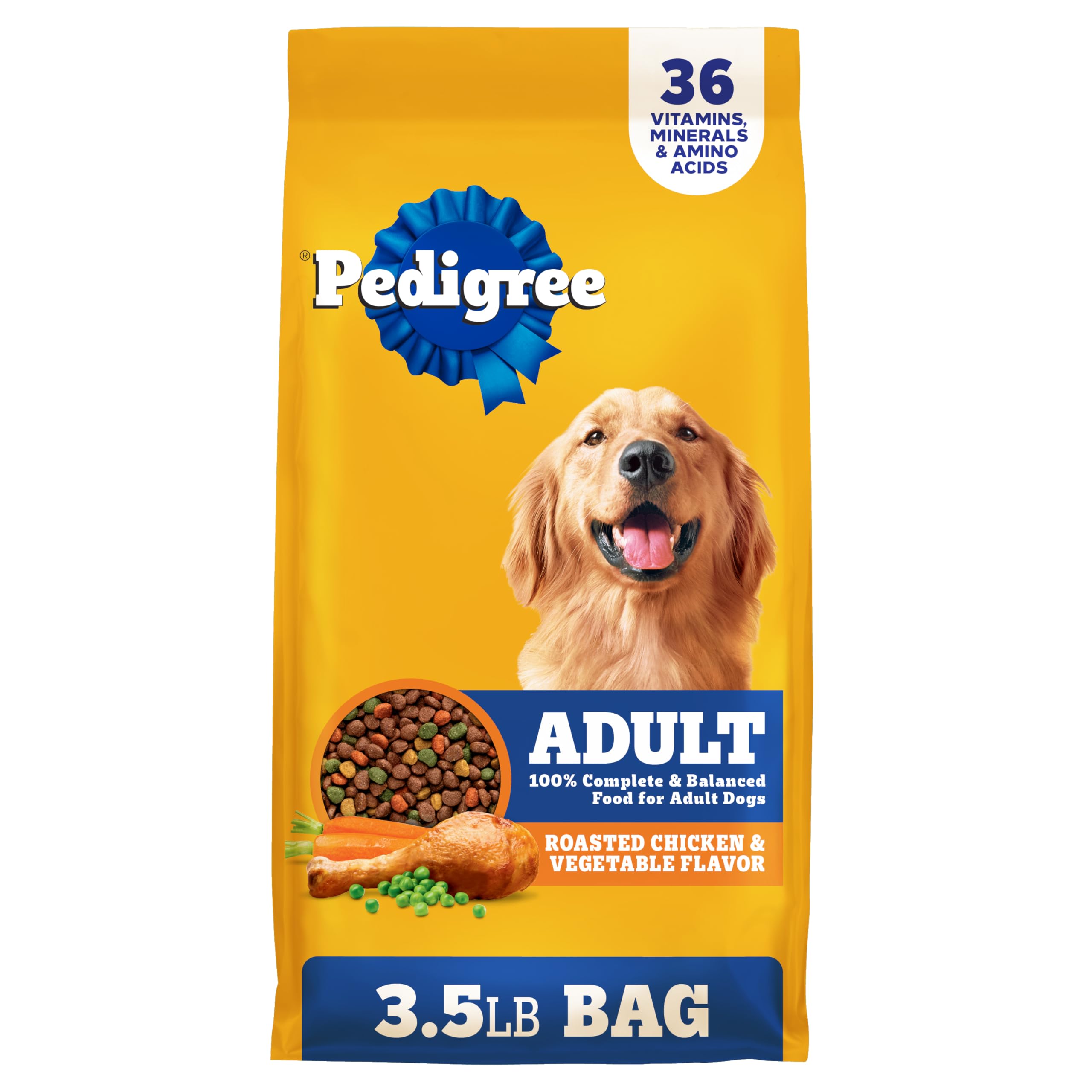 Pedigree Complete Nutrition Adult Dry Dog Food, Roasted Chicken & Vegetable Flavor, 3.5 lb. Bag