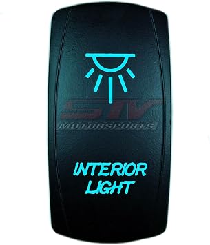 Universal Laser Rocker Switch Backlit LED INTERIOR LIGHTS for Car Truck Boat ATV UTV 12V Bright Light Powersports Blue