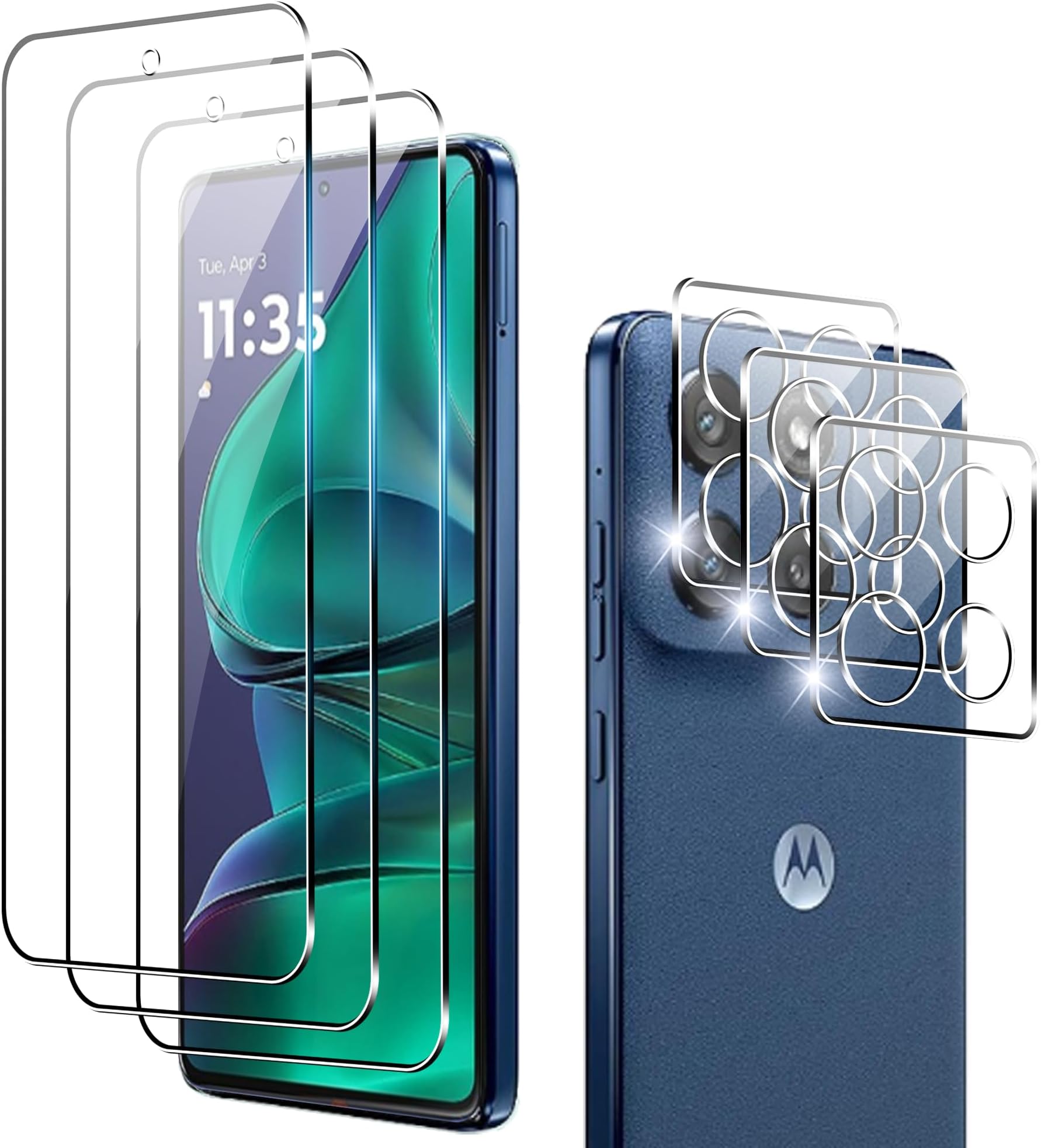 for Motolora Moto G Stylus 5G 2025 Screen Protector with Camera Lens Protector, 9H Hardness Anti-Scratch Tempered Glass Flim, Case Friendly,Anti-Scratch (2+2 PACK)