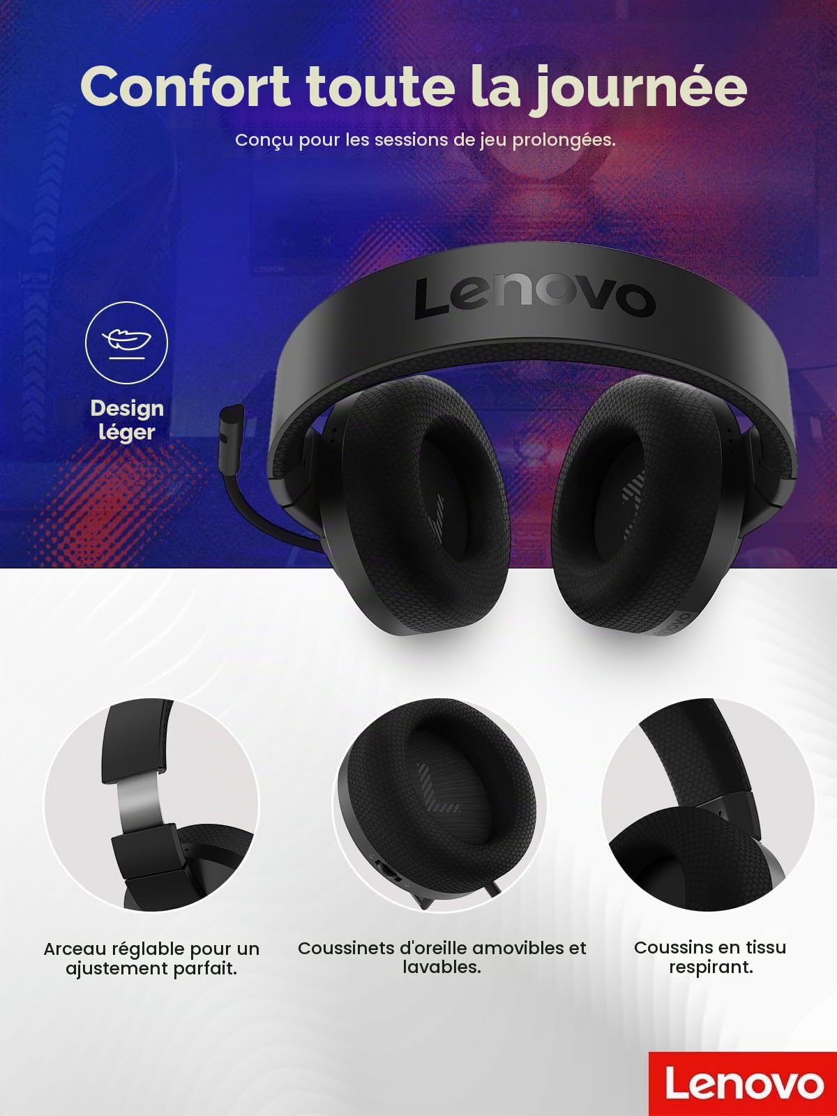 Lenovo Casque de Jeu H210