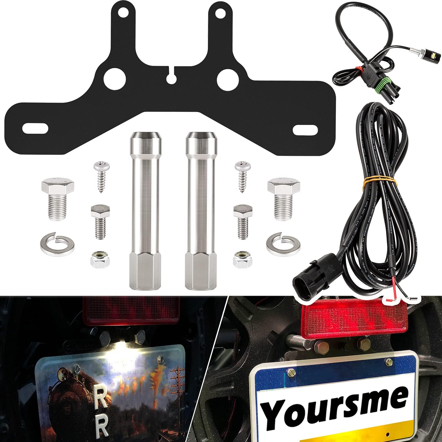 License Plate Relocation Kit for Jeep Wrangler JK JKU 20072018, Rear Spare Tire