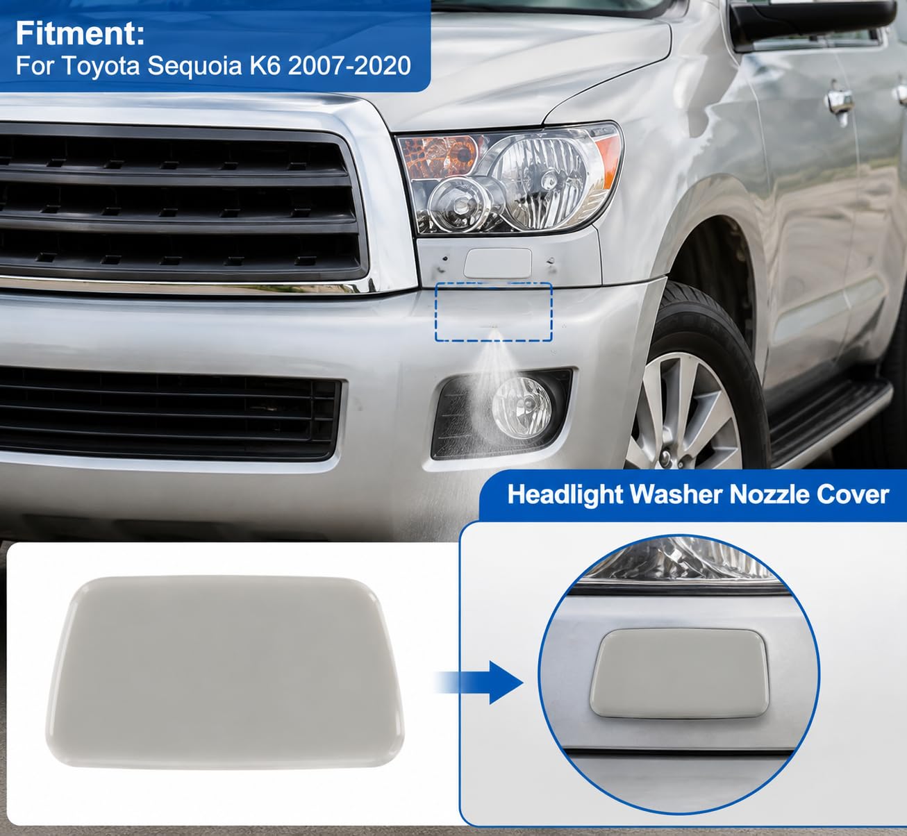 Amazon.com: For Toyota Sequoia K6 2007-2020 Headlight Washer