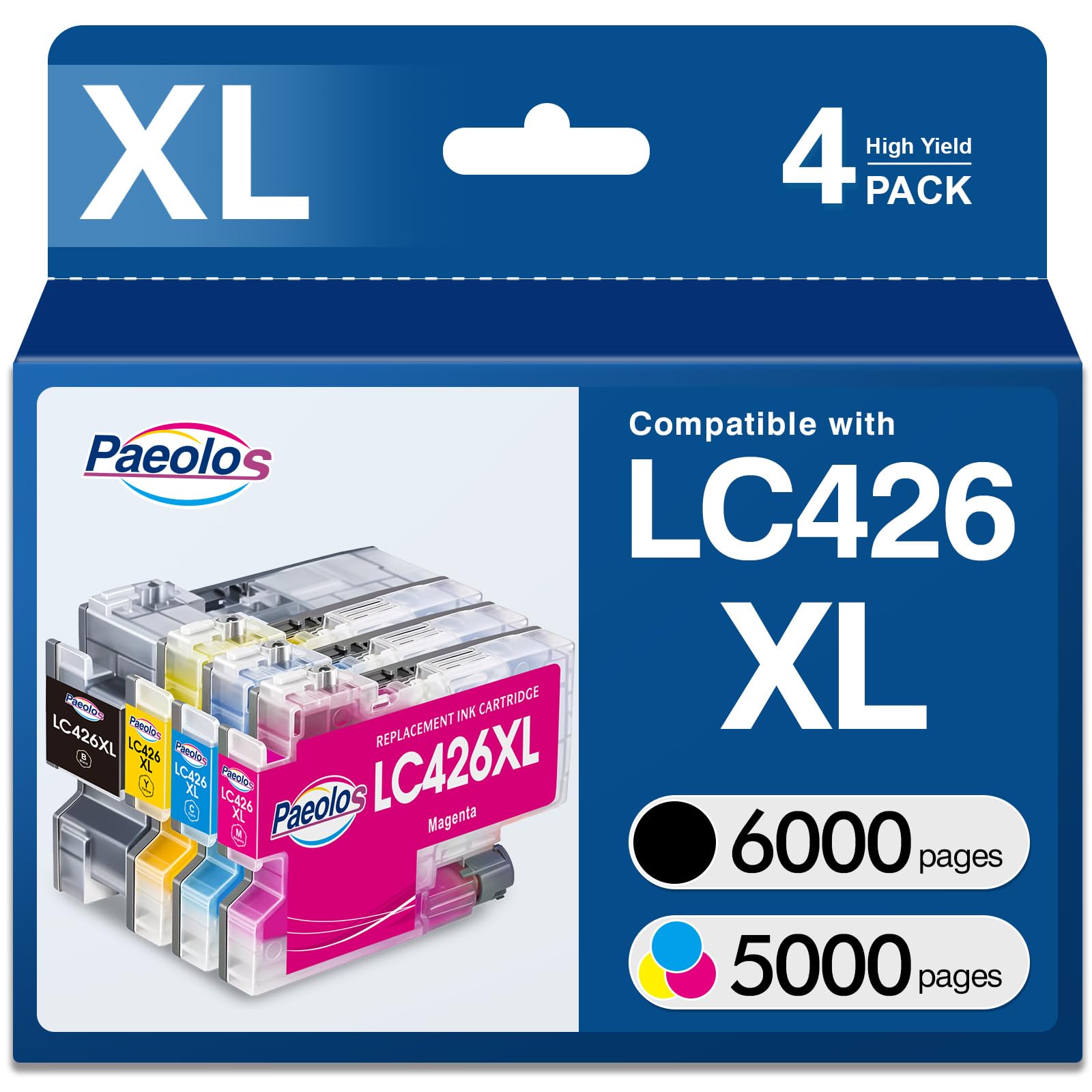 Paeolos LC426XL LC426 XL Pigment Cartucce Per Brother LC-426XLVAL LC-426 XL Multipack Cartucce Per Brother MFC-J4335DW, MFC-J4340DW, MFC-J4540DW, MFC-J4540DWXL