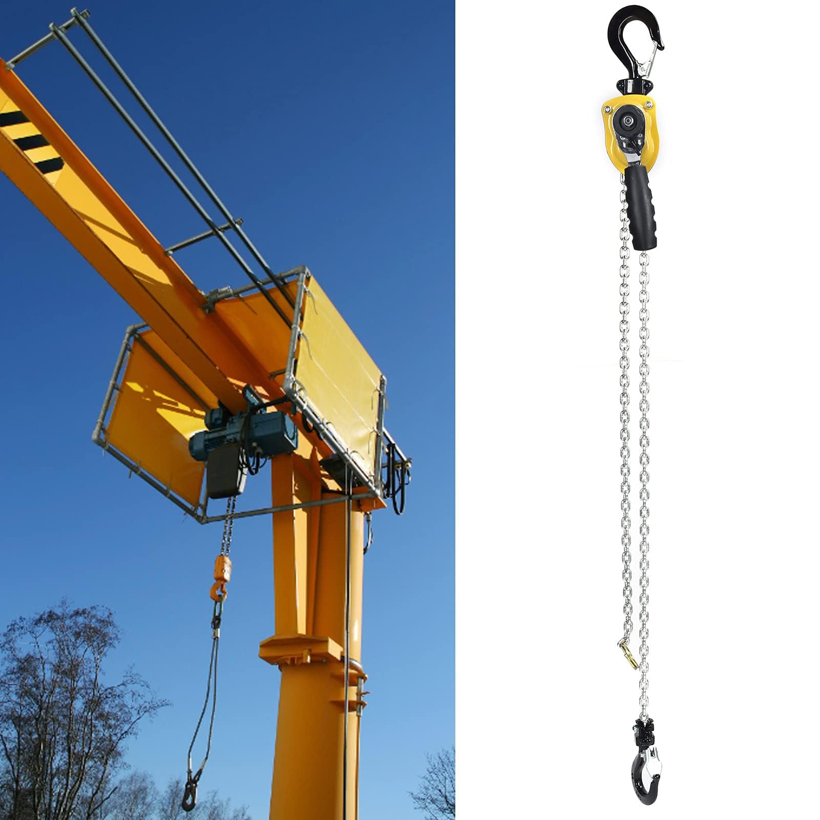 500 kg Hebelzüge Flaschenzug Kettenzug Ratschenzug, manueller Hebelkettenzug Mini-Abzieher mit 1,5 Meter Kette Mini Tragbare Heberatsche