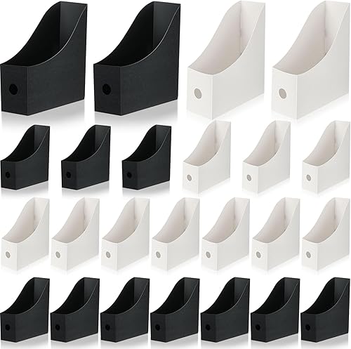 Harloon 24 piezas de plástico para archivadores de revistas, organizador de carpetas de almacenamiento de escritorio para escritorio, soporte de