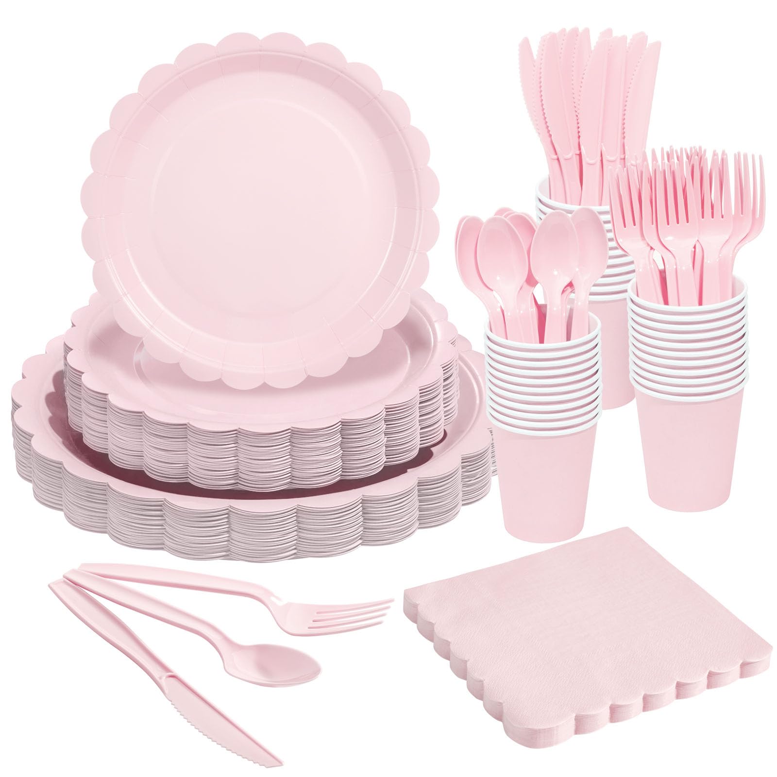 Goodluck Ivory Disposable Plates - 350PCS Party Set -20