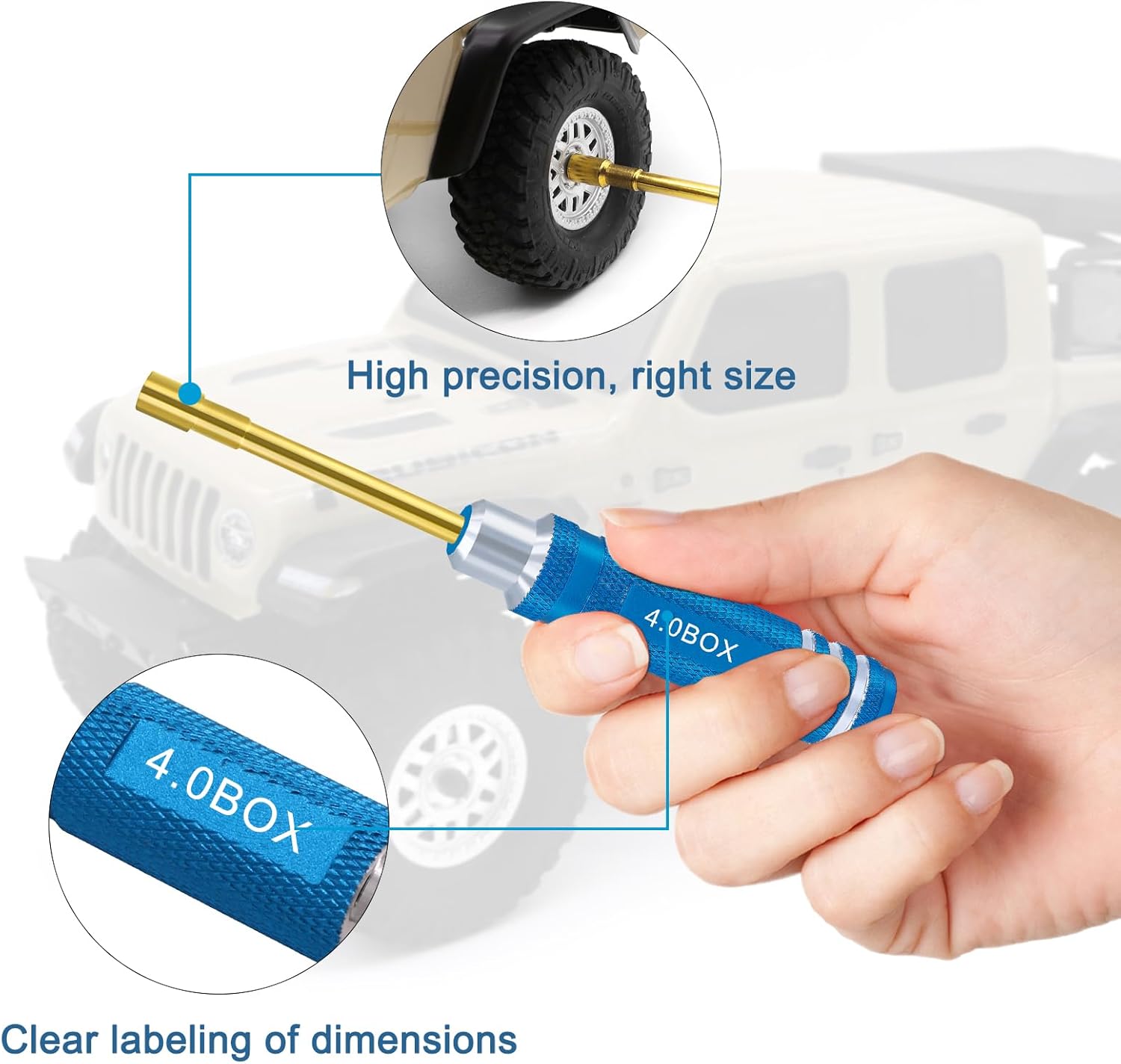 Hex Nut Screwdriver Set 2.0mm 2.5mm 3.0mm 3.5mm 4.0mm 4.5mm 5.0mm Hexagonal Head Nut Driver for Axial SCX24 Wheel Fixing 7PCS Screwdrivers for RC Models Car Boat Helicopter