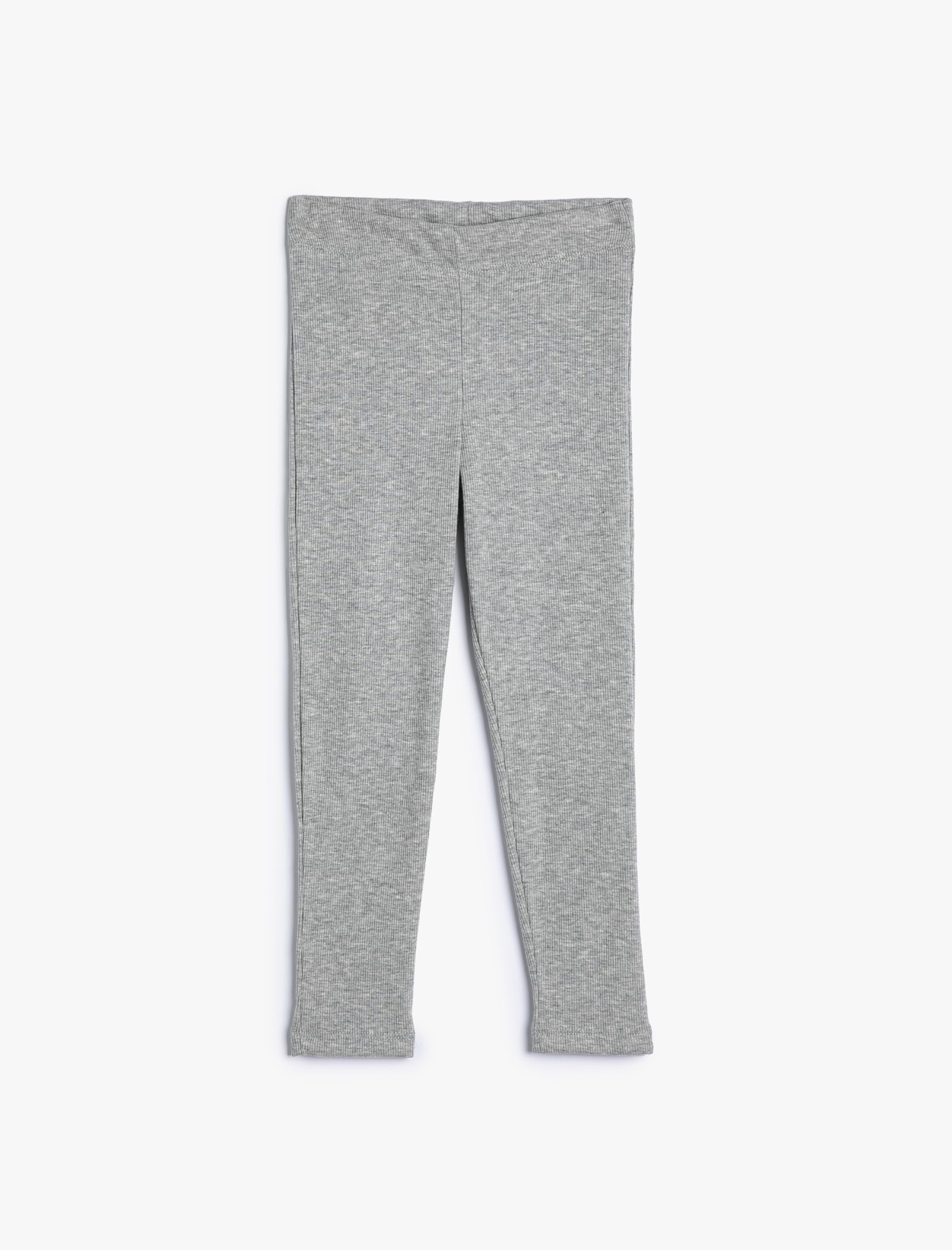 Koton Basic Ribbed Leggings with Elastic Waist, Cotton-Mixed