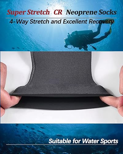 Miniatura 4 de Calcetines de buceo de neopreno, botines de neopreno para hombres y mujeres, calcetines de arena de 0.118 pulgadas para voleibol de playa, ultra