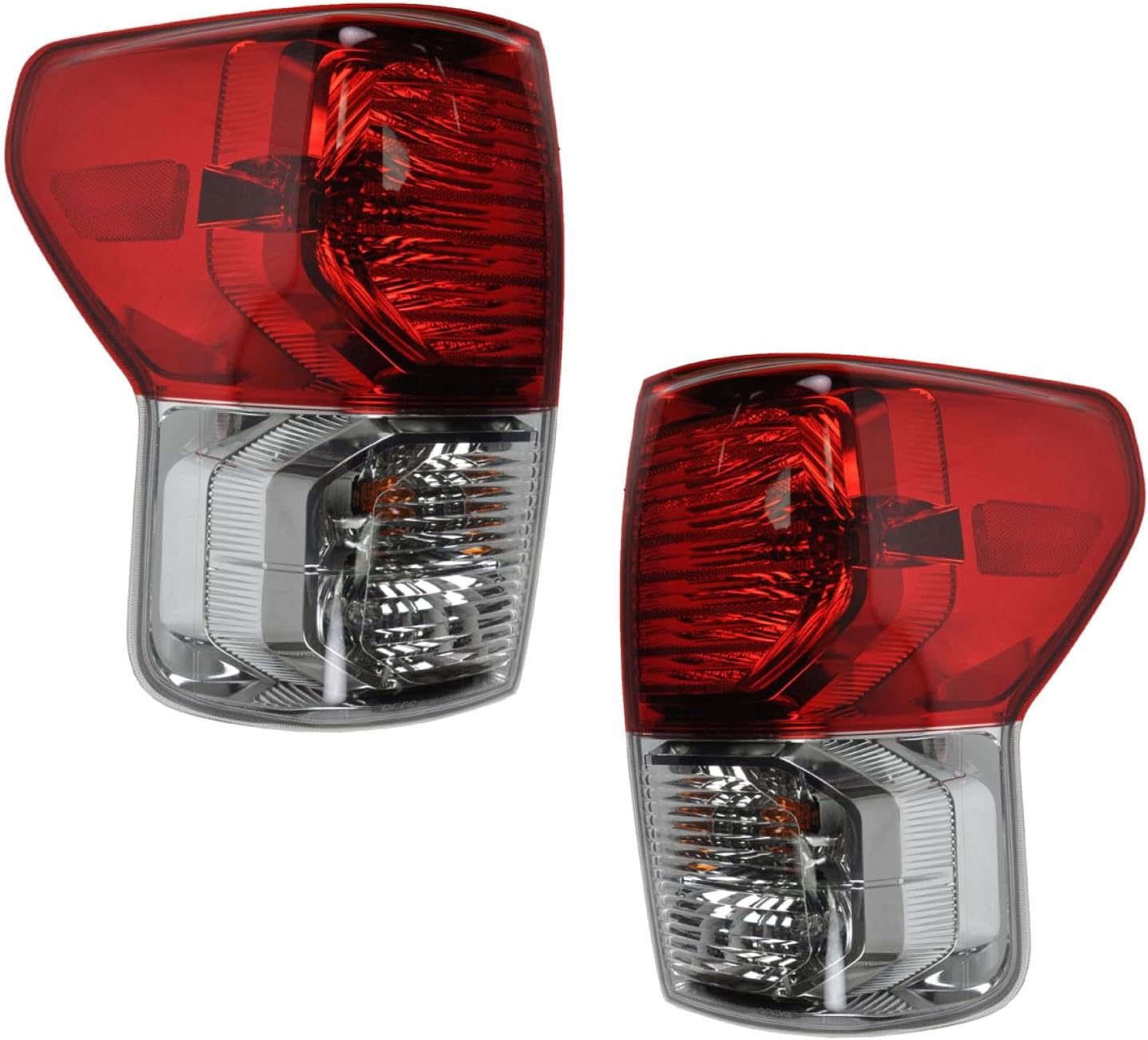 TRQ 2 Piece Driver & Passenger Side Tail Light Assembly Set Compatible with 2010-2013 Toyota Tundra TO2800183 TO2801183