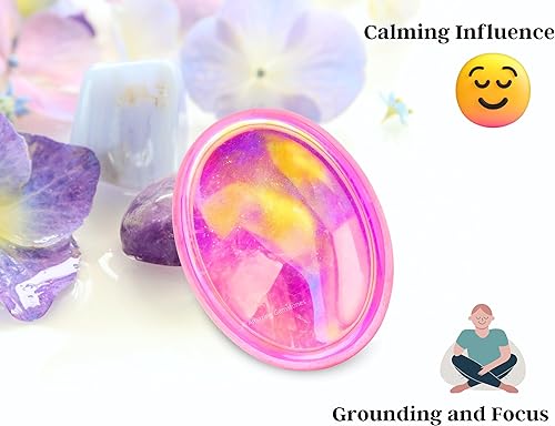 Vista 447 de Cristales de piedra de preocupación de cuarzo rosa y piedras curativas, piedras de preocupación para regalos de alivio del estrés, cristal de piedra