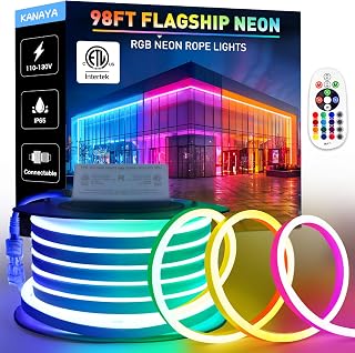 KANAYA 98ft RGB Neon Rope Light with Remote