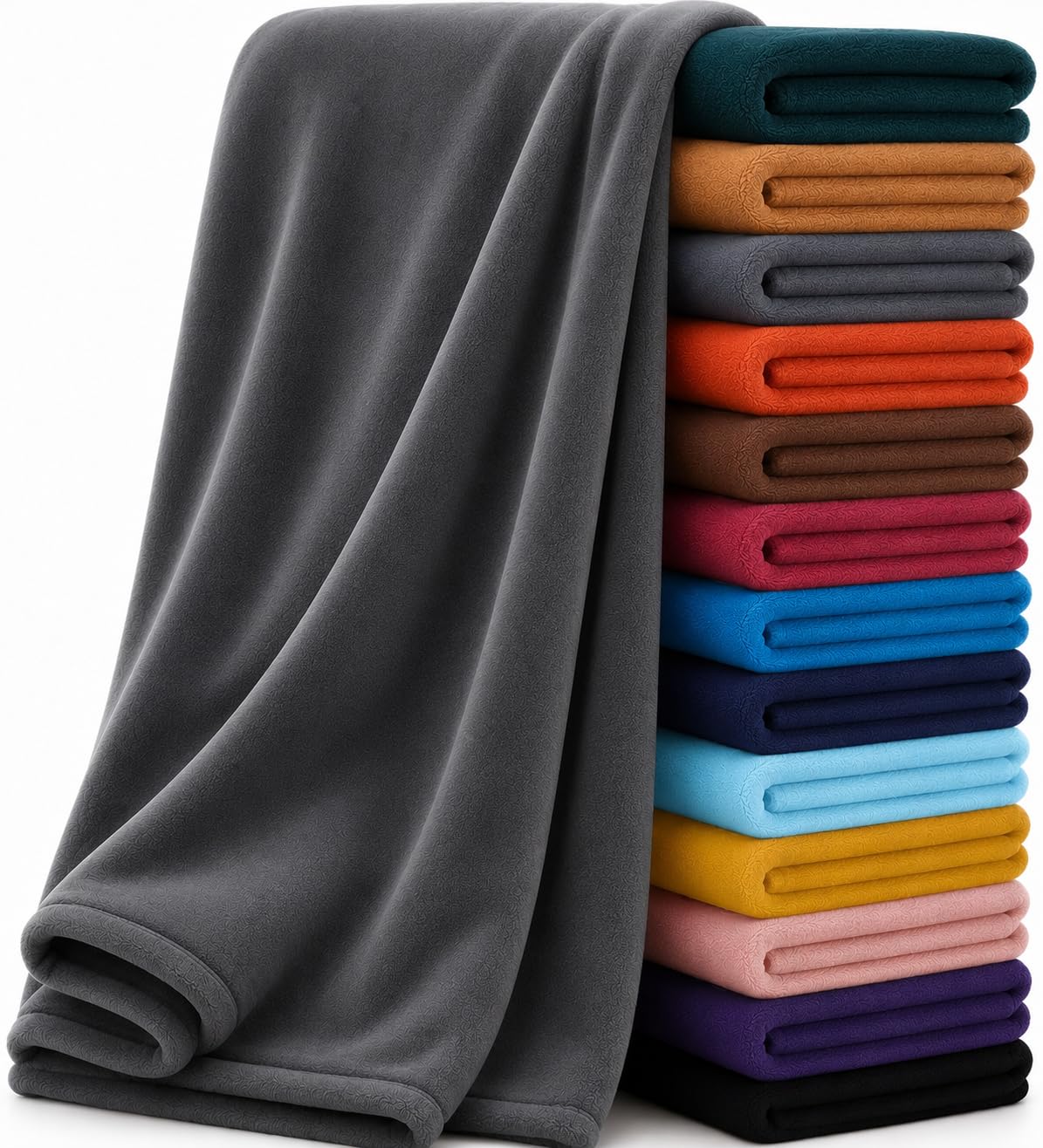 Bedlooms Grey Fleece Blanket Single Throw For Sofas Fluffy Blankets