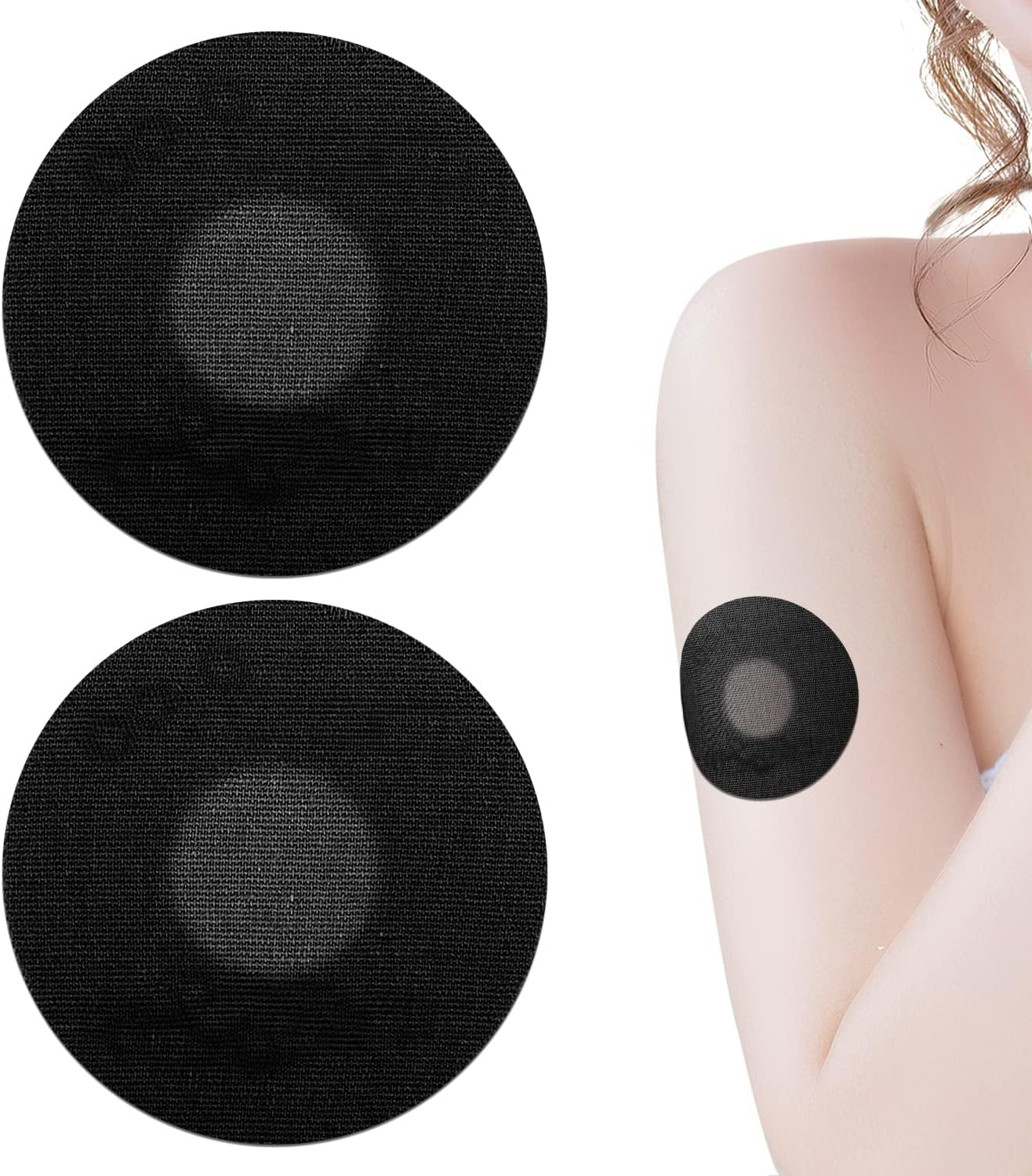 20pcs Sensor Covers, Waterproof Breathable Sensor Protector Adhesive Patches for Freestyle Libre 2/3 Sensor for Swimming Showering (Black)