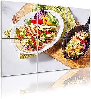 6 Pack Art Acoustic Panels chorizo scrambled eggs fajita skillet meal Sound Absorbing Panel 48"x72" Soundproof Wall Panels Acoustic Wall Art for Studios, Office, Theaters
