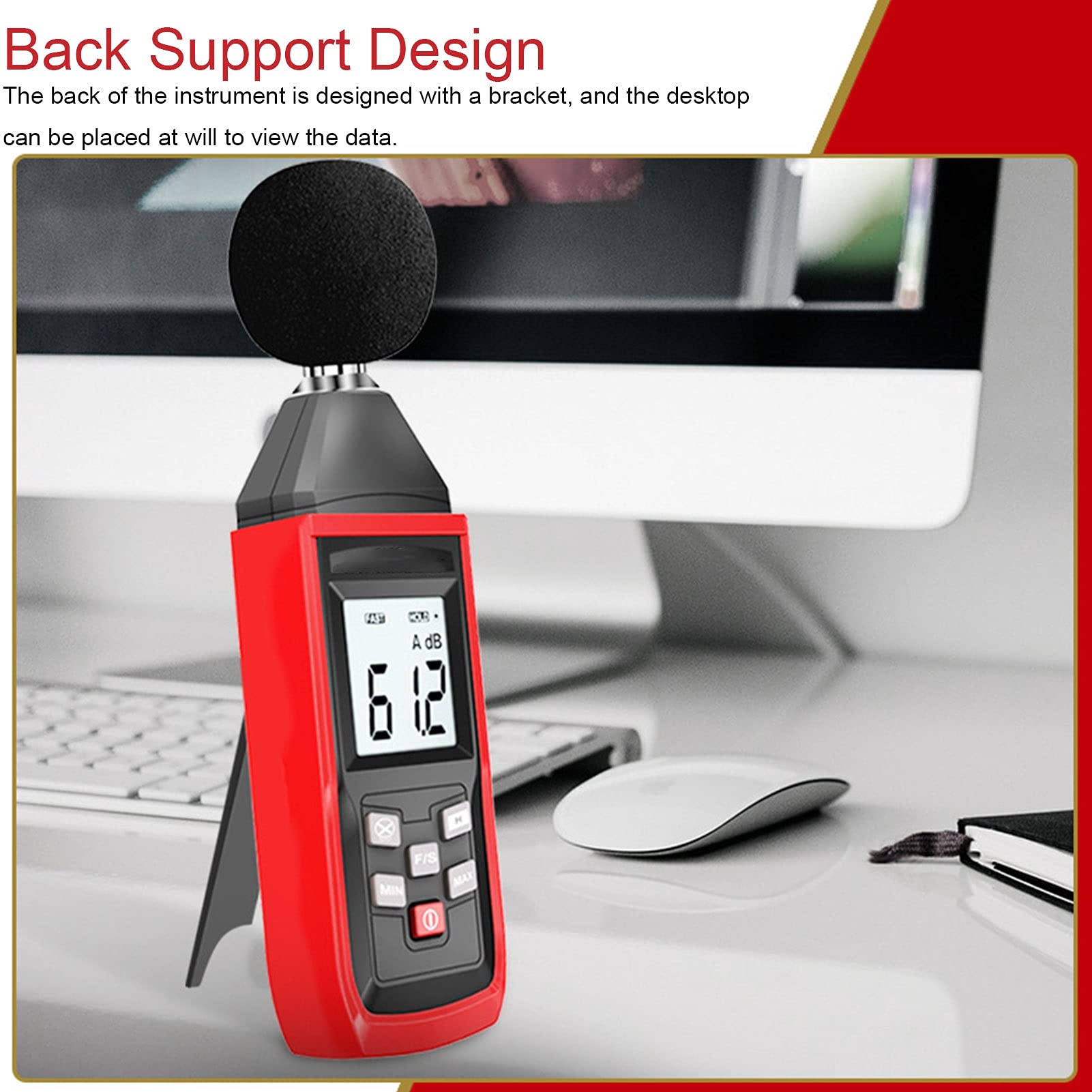 Mini medidor de nivel de sonido digital, comprobador de ruido digital con lector de ruido, rango de 30 a 130 dB, for control de calidad del sonido.,Decibelímetro