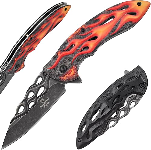 Snake Eye Tactical Cuchillo de bolsillo plegable con asa de transporte de día a día