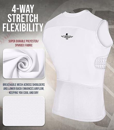 Miniatura 3 de Exxact Sports Baseball Chest Protector - Youth Padded Compression Shirt, Softball Chest Protector Football Sternum Protection