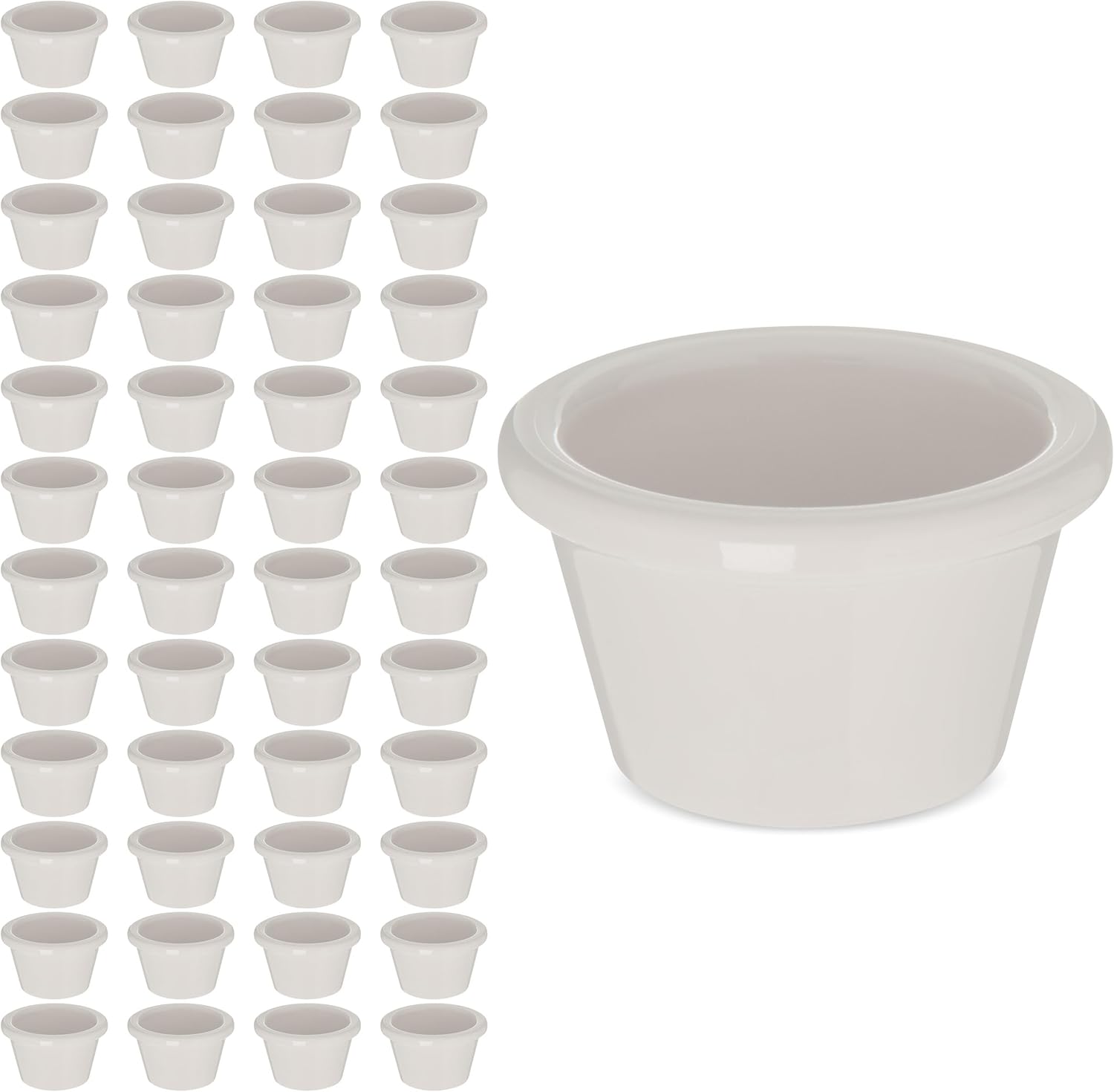 Carlisle FoodService Products 4312142 SAN Smooth Ramekin, 1.5 oz Capacity, 1.43" Height, Bone (Case of 48)