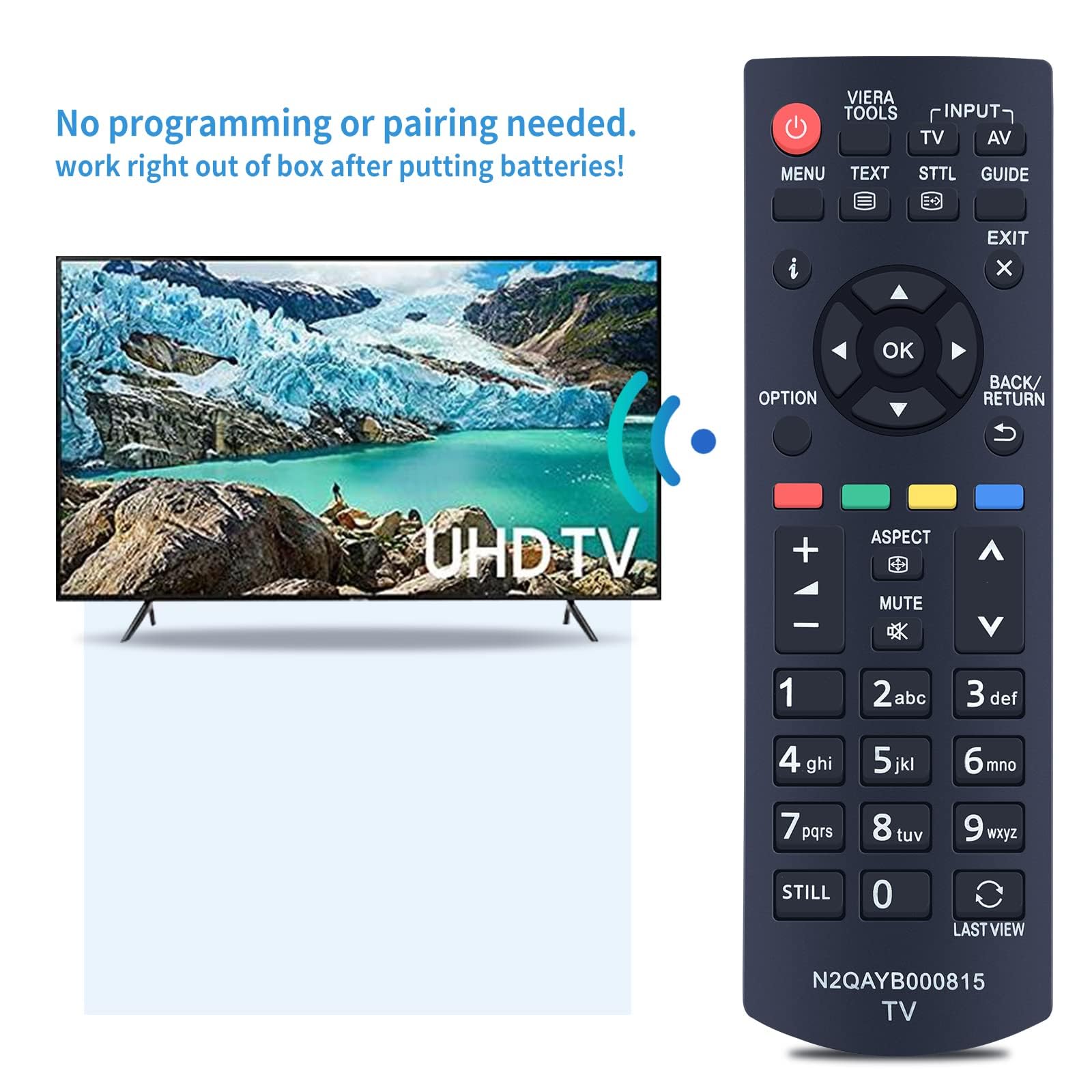 GOUYESHO N2QAYB000815 Remote Control Replacement for Panasonic LCD Viera TV Fit for TX-L32B6E TX-L32XM6B TX-L32XM6E TX-LR32B6 TX-L39B6ES TX-L42B6ES TX-P42X60E TX-P50X60B TX-LR50B6 TX-P50X60E - Image 4