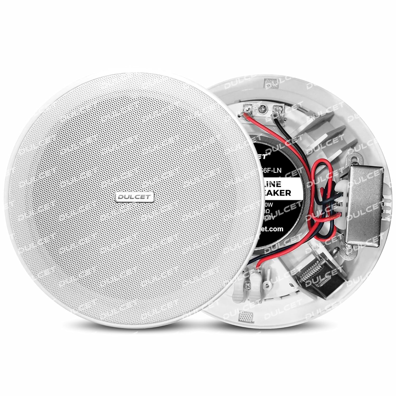 Dulcet DC-CS6F-LN 6.5 inch 10W Full Range 8ohms Frameless Line Ceiling Speaker with dedicated 100V Constant Supply input & Line Matching Transformer specifically for PA Amplifier with 100V line output