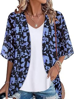 Kimonos Floral Cardigan Hawaiian Geometry