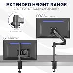 VIVO Heavy Duty Articulating Single Pneumatic Spring Arm Desk Mount Stand, Fits 17 to 40 inch Standard Screens or Ultrawides up to 26.4 lbs with Maximum VESA 100x100mm, STAND-V101H