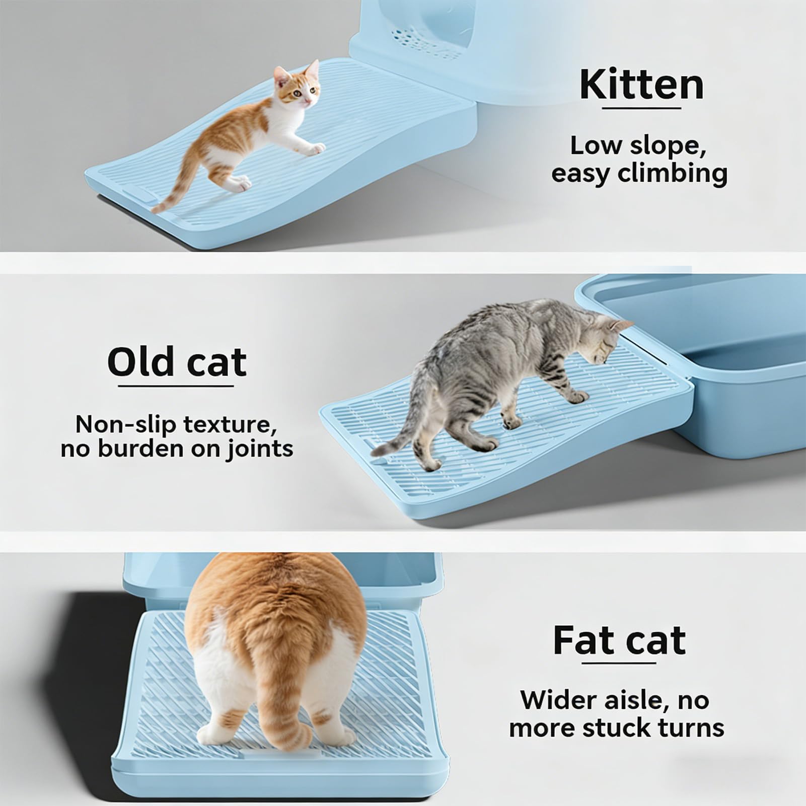 Escalera con Rampa para Caja de para Gatos, Receptor de para Gatos de Doble Capa, Atrapasueños para Mascotas con Base Antideslizante para