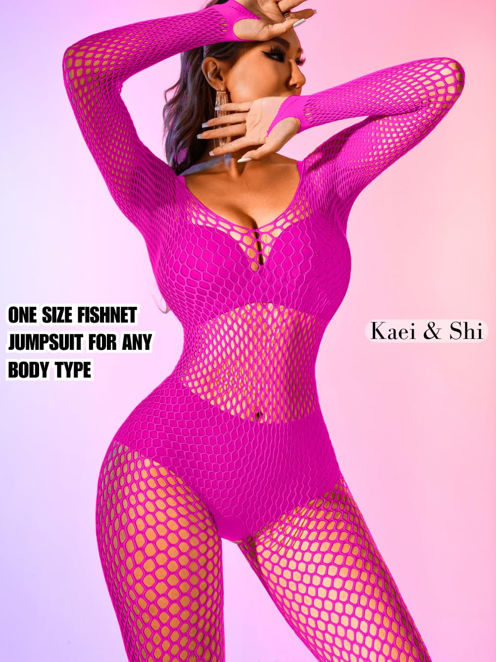 Kaei&Shi Fishnet Bodysuit, Rave Outfits, Backless Bodystocking Fits 0-18