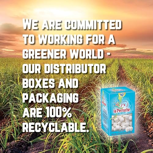 Vista 4 de La Perruche Cubos de azúcar blanco de caña pura (caja de 8.8 onzas) Cubos de azúcar ideales para tés Paquete de 2