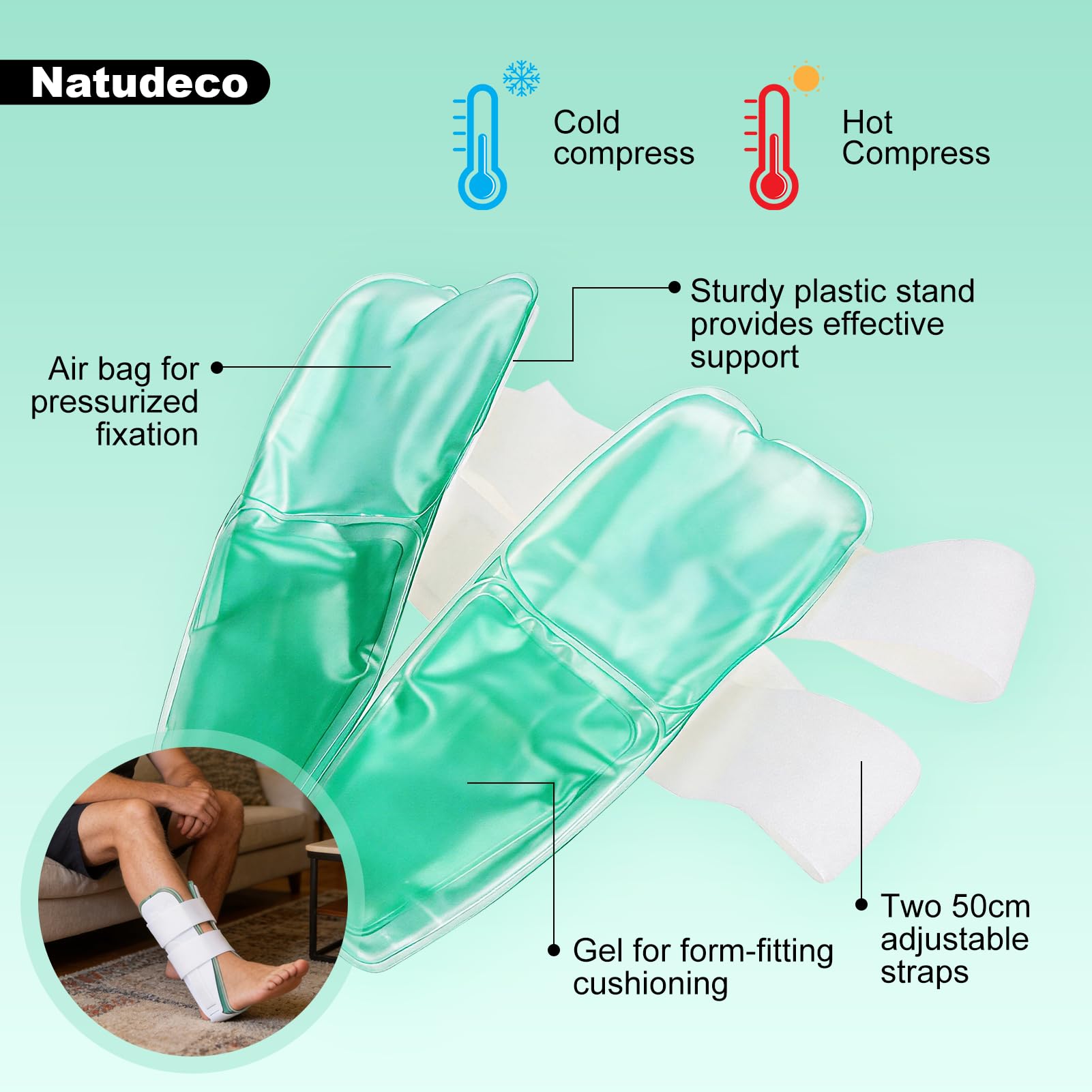 Air Gel Protection la Cheville Entorse la cheville Attelle Stabilisateur la cheville réglable Botte pour Chevillere Entorse de Contrainte