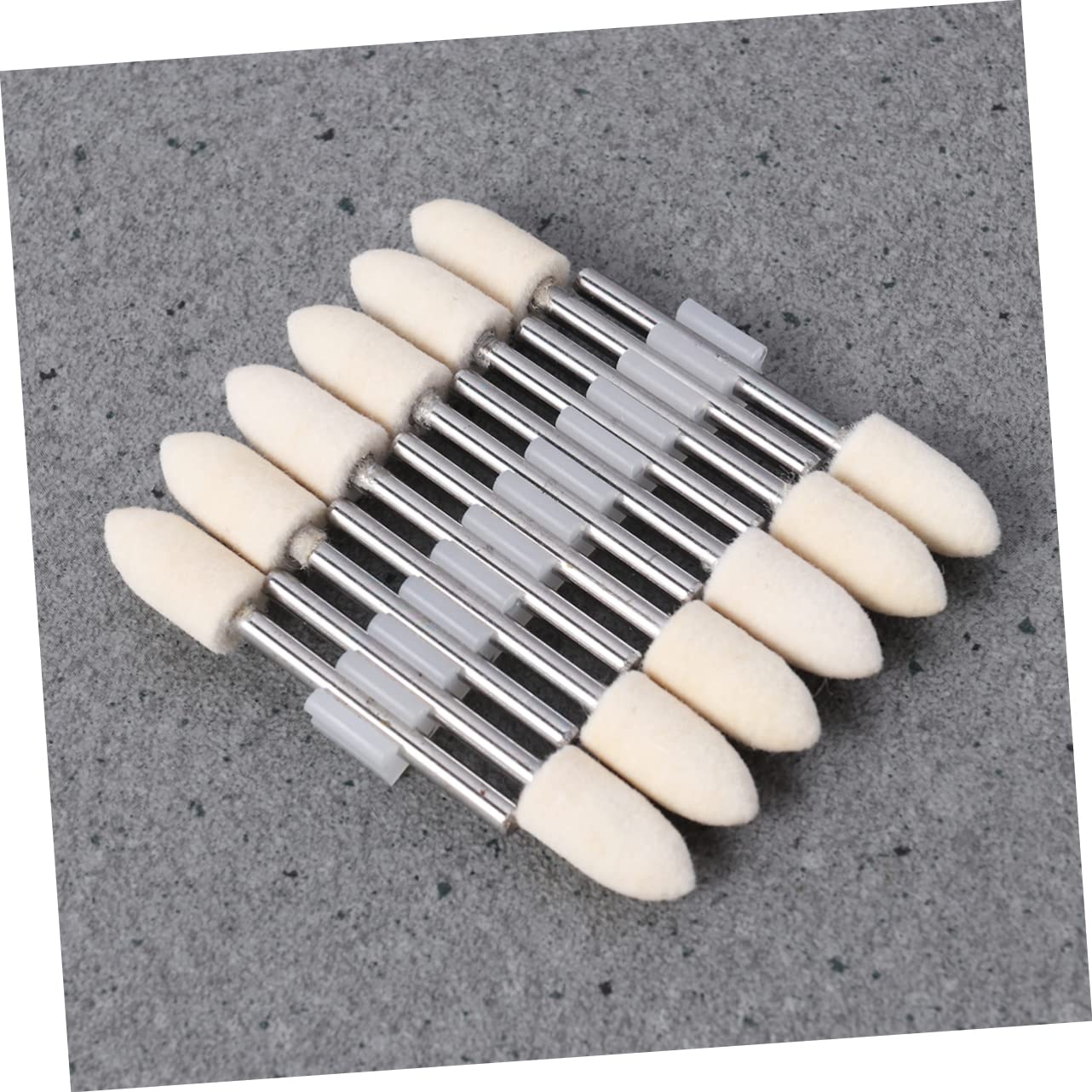 12Pcs Mandrel Mounted Wool Polishing Tool Abrasive Heads for Grinding and Buffing Compatible with Electric Drills and Grinders for Jade Finishing