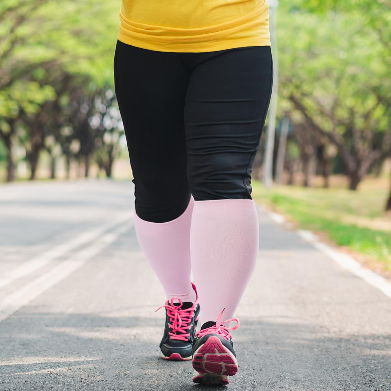 Plus Size Compression Socks for Women & Men Wide Calf 15-20 mmhg Knee High Support Socks for Running - Image 6