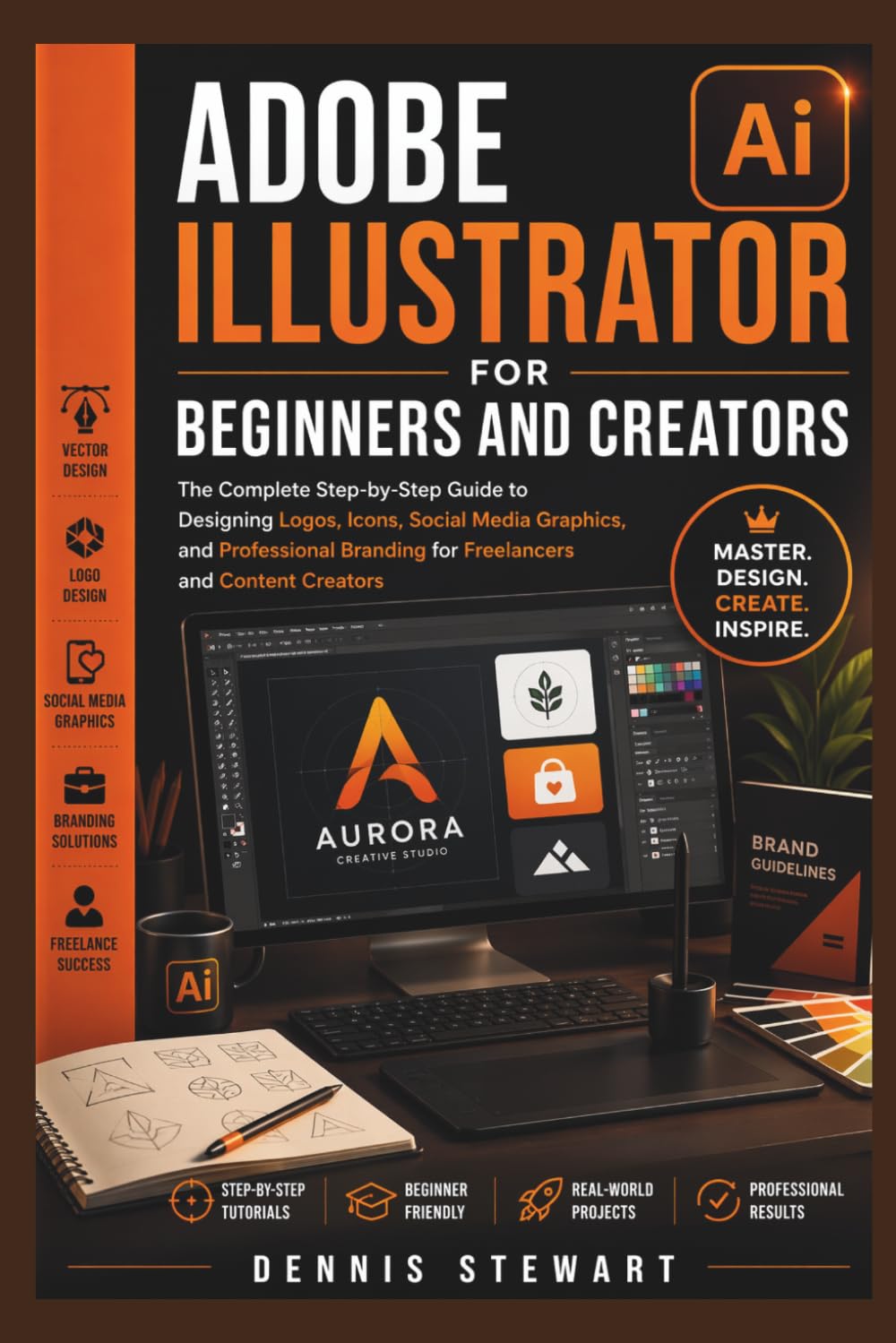 Adobe Illustrator for Beginners and Creators: The Complete Step-by-Step Guide to Designing Logos, Icons, Social Media Graphics, and Professional Branding for Freelancers and Content Creators