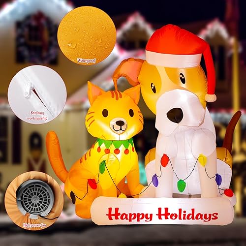 Miniatura 10 de MiniInflat 5.4ft Christmas Inflatable Gingerbread House Outdoor Decorations Christmas Blow up Yard Decoration with Built in LED Xmas Gingerbread