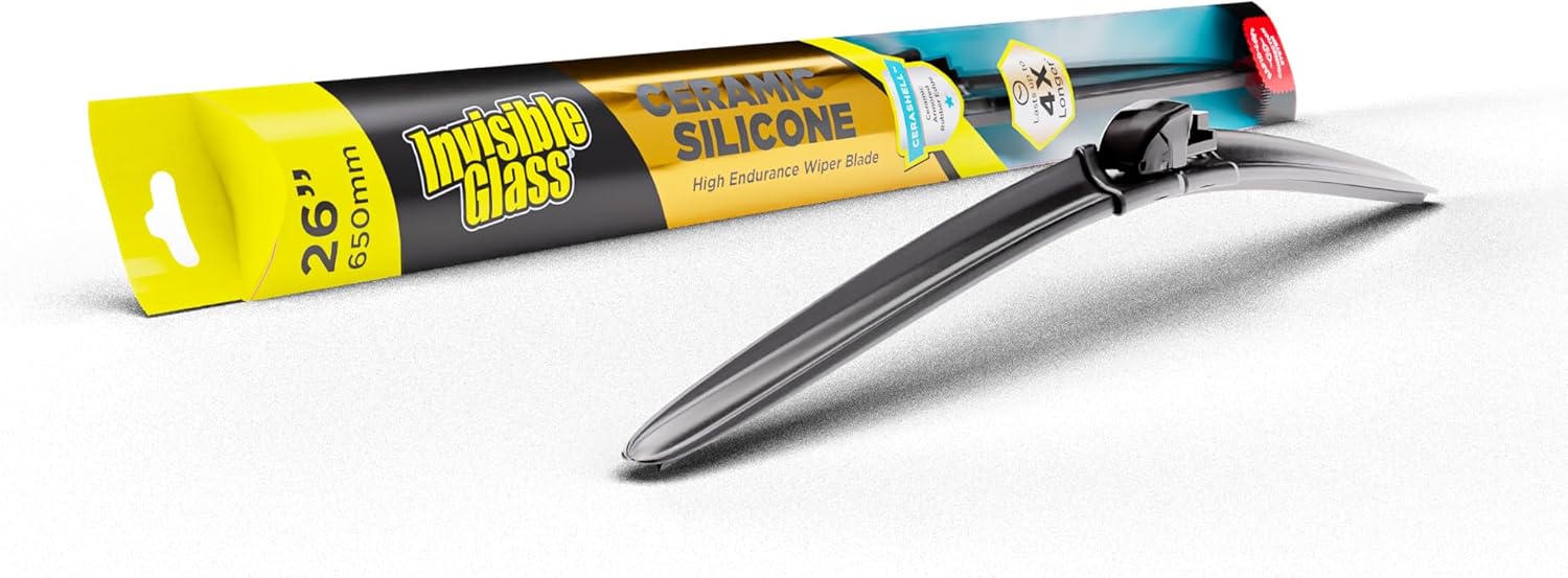 Invisible Glass CSB26 Ceramic Silicone 26-Inch Wiper Blade High Endurance Automotive Replacement Windshield Wiper Blade with Rain Repellent Coating All Weather Beam Blade 26"