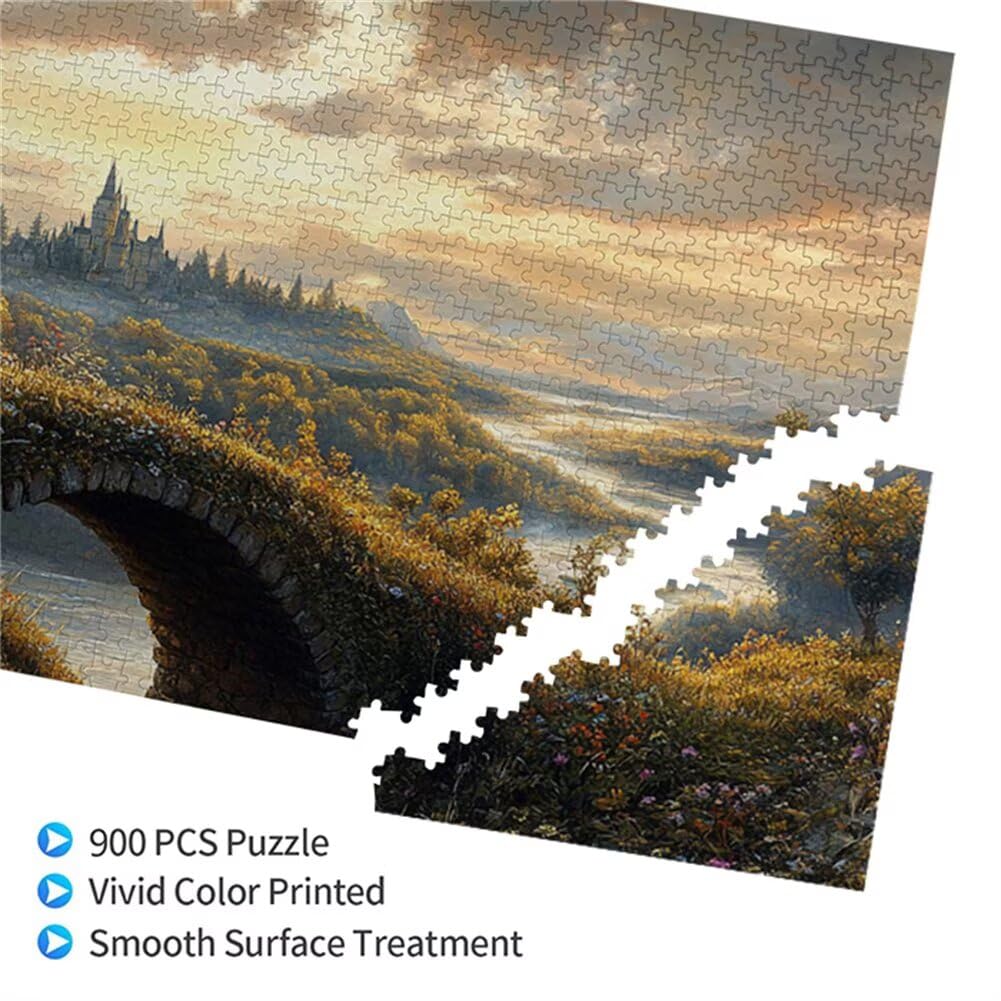 Puzzle Automne 900 Pieces Paysage Puzzle Adultes 87 x 34 cm DIY Difficile Classiques Jigsaw Panoramique, Adulte Jeu éducatif, 2025 Bois Jigsaw Art Impossible Famille Challenge, Cadeau pour Femme W-1