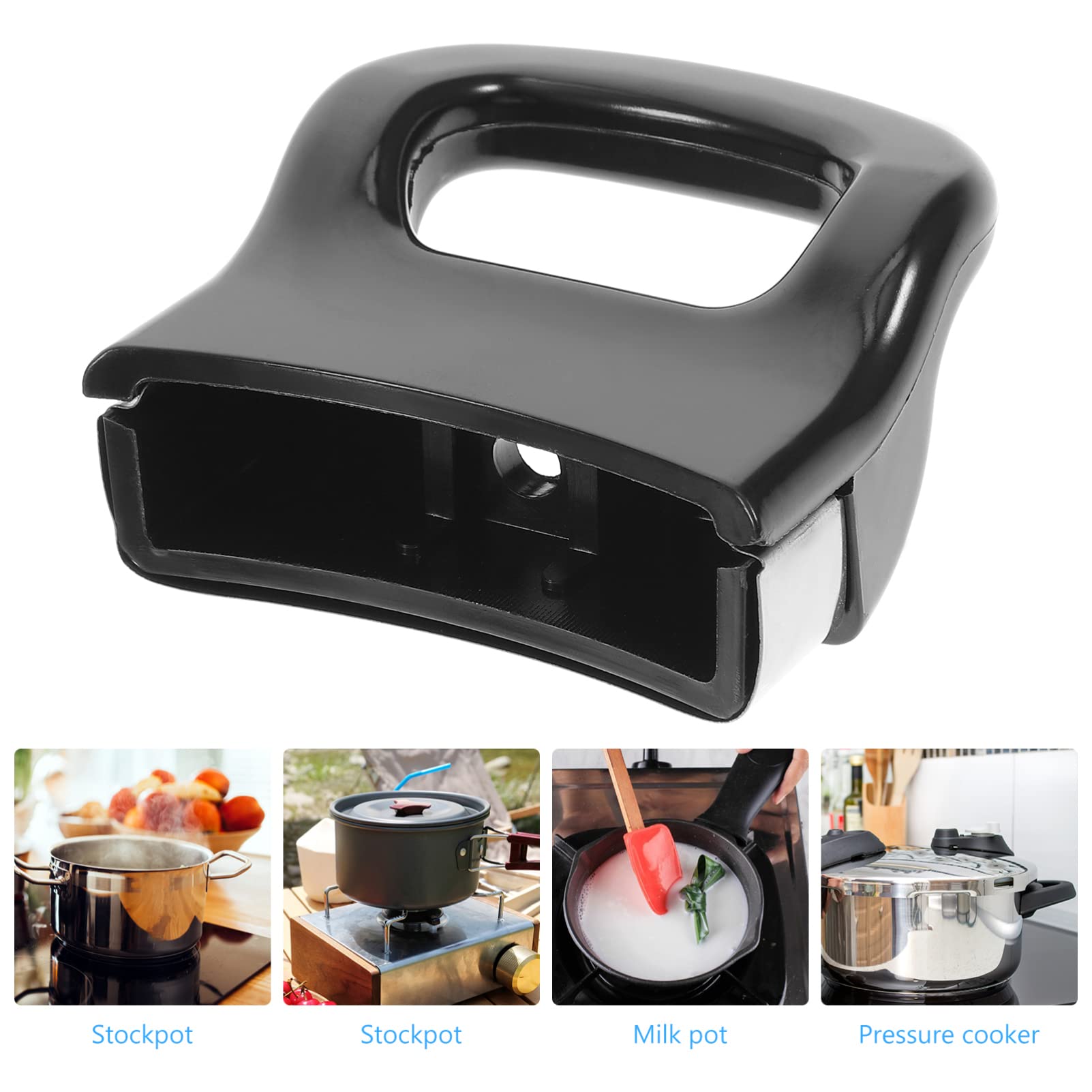 Suiwotin Poignées universelles de rechange pour casserole à sauce, cuisinière, cuiseur vapeur, casserole à pression – Poignée latérale courte ( installation à 1 ou 2 trous