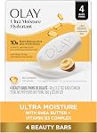 Olay L'humidité est la dernière fois Ultra Bar de beauté au beurre de karité avec vitamine B3 Complexe, 360 g Total (4 Nombre de 90 g Chacun)