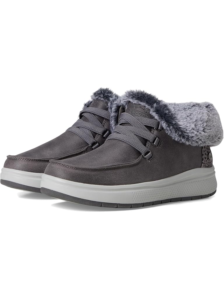 Gray SKECHERS Hands Free Slip-ins Skip Cute Wave - Fur Fancies