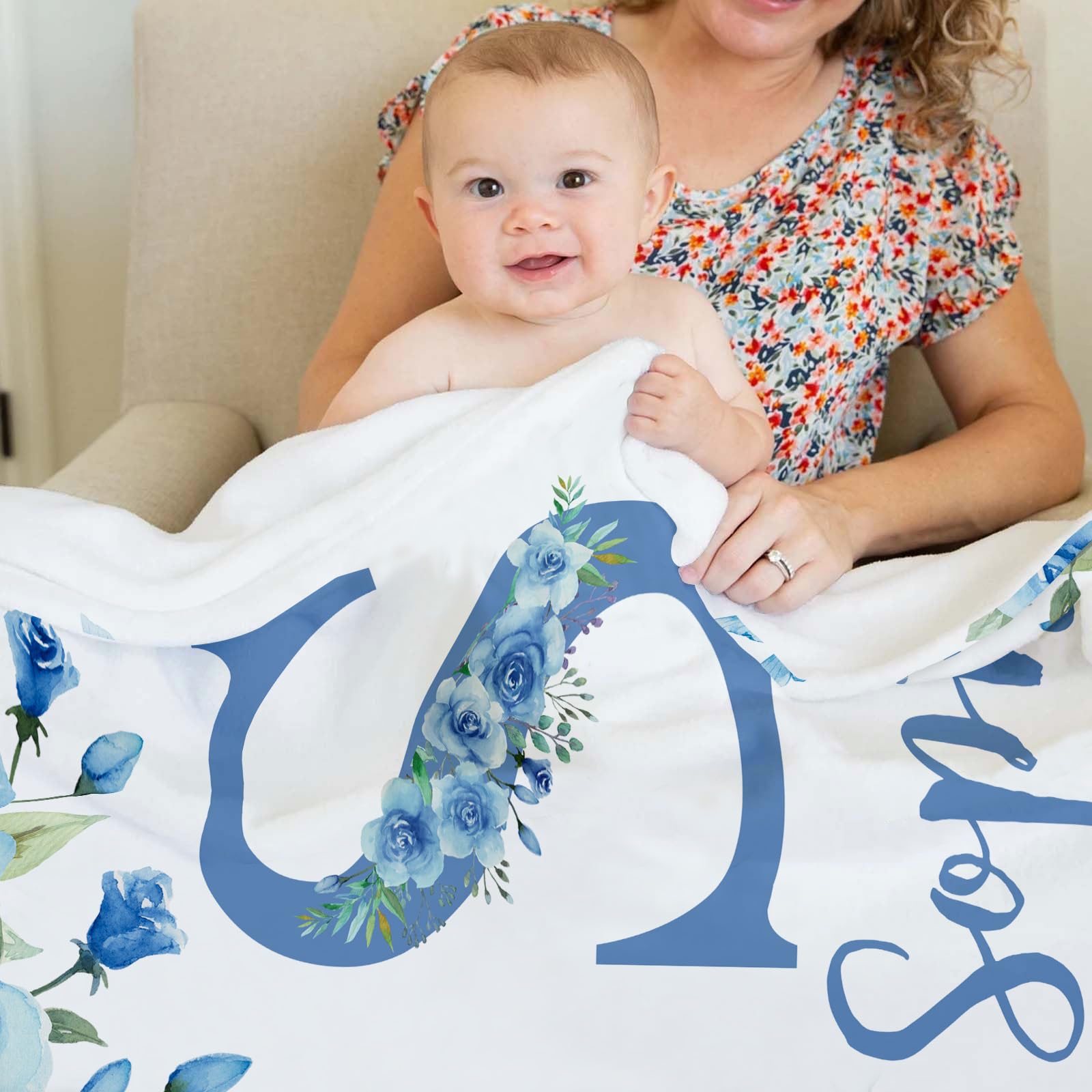 Corissy Personalized Baby Blanket - Custom Name Flannel Blanket For Girls, 32x48 Inches, Gift For Christmas Or Birthday - View #2