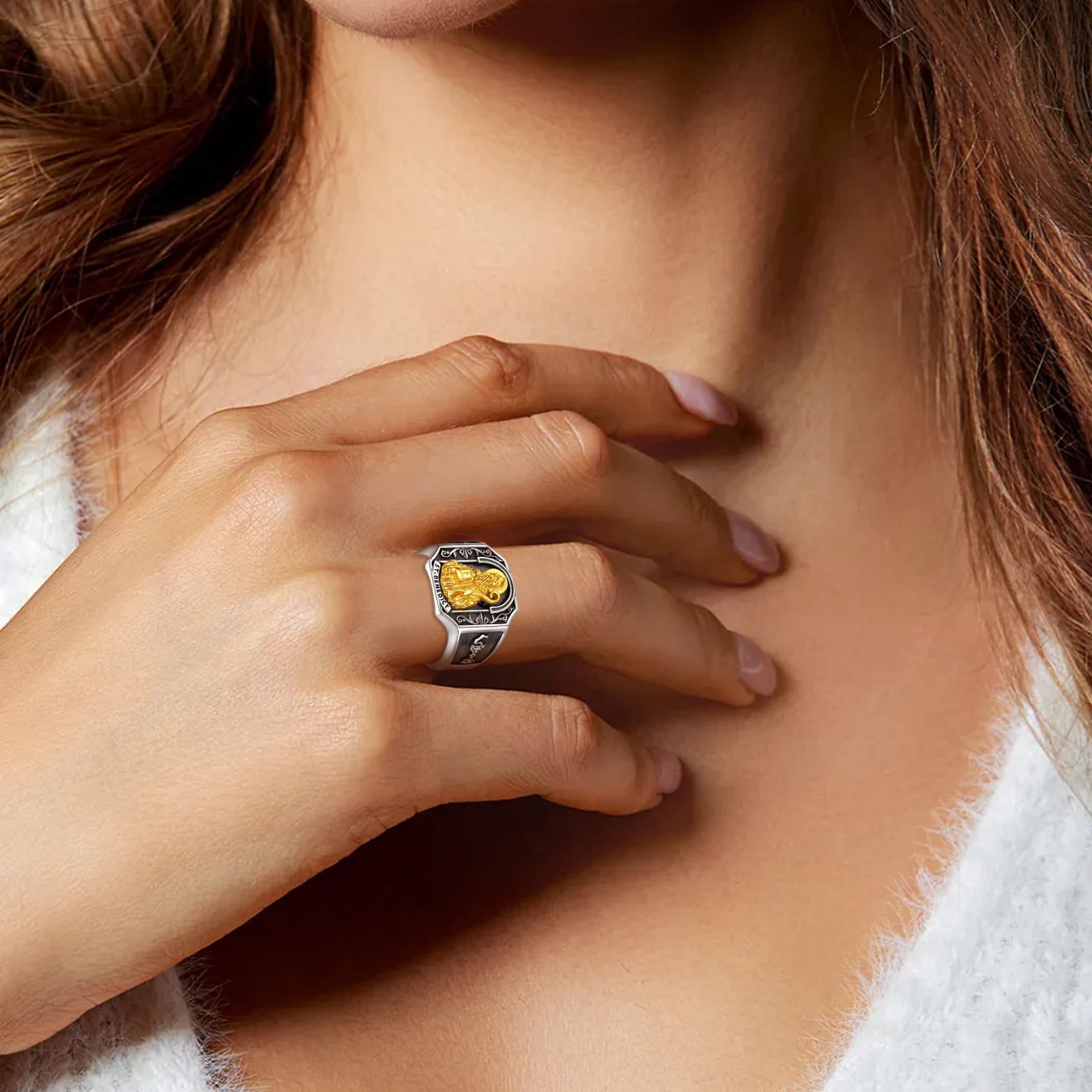 AEONSLOVE Anillo Cruz de San Benito/San Miguel Arcangel Plata de Ley 925 para Hombre Mujer, Anillos Crucifijo Jesus/Cristóbal/Judas, Anillo Abierto Ajustable de Pulgar Joyeria Religiosas