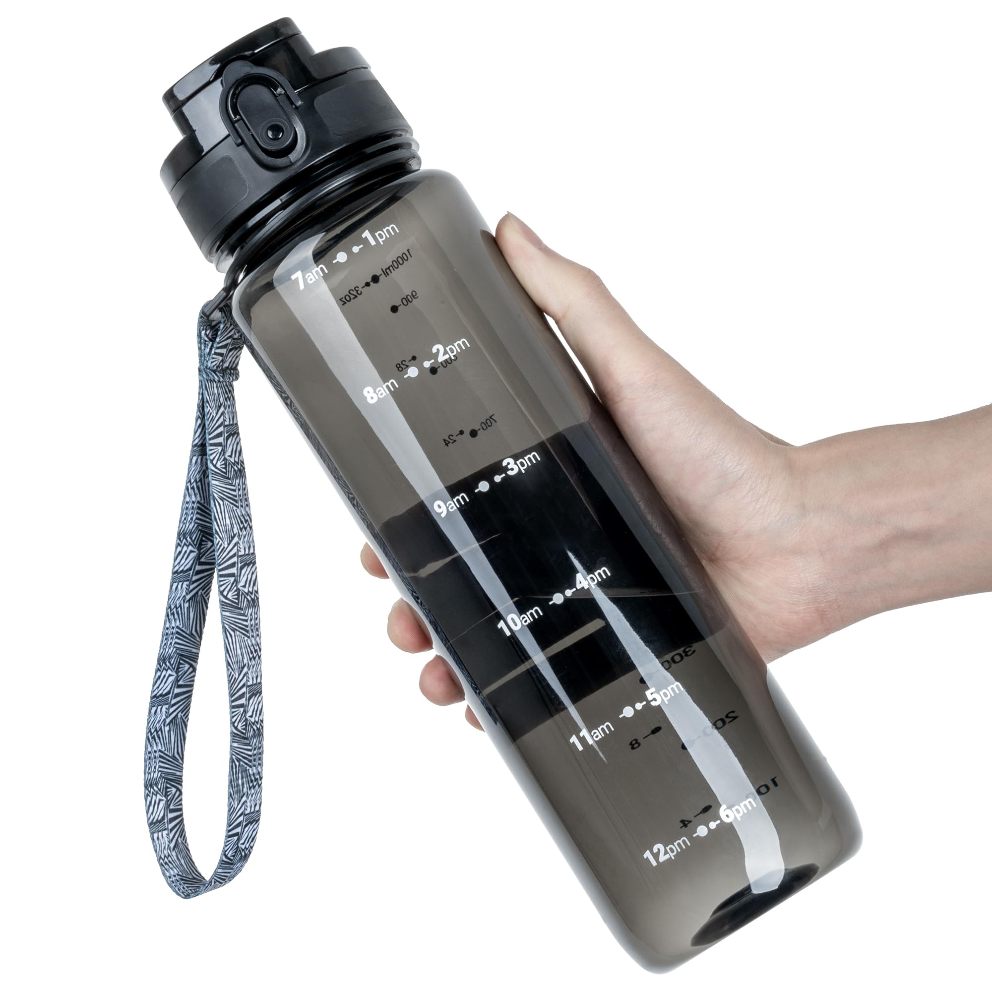 OLDLEY 32 oz Water Bottle, Motivational Water Bottle with Time Marker, Sports Water Bottle With Strap, Leakproof & BPA Free Large Water Bottles for