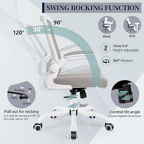 Miniatura 7 de FelixKing Silla de oficina, silla de escritorio ergonómica con altura ajustable y soporte lumbar, sillas giratorias, silla de computadora de