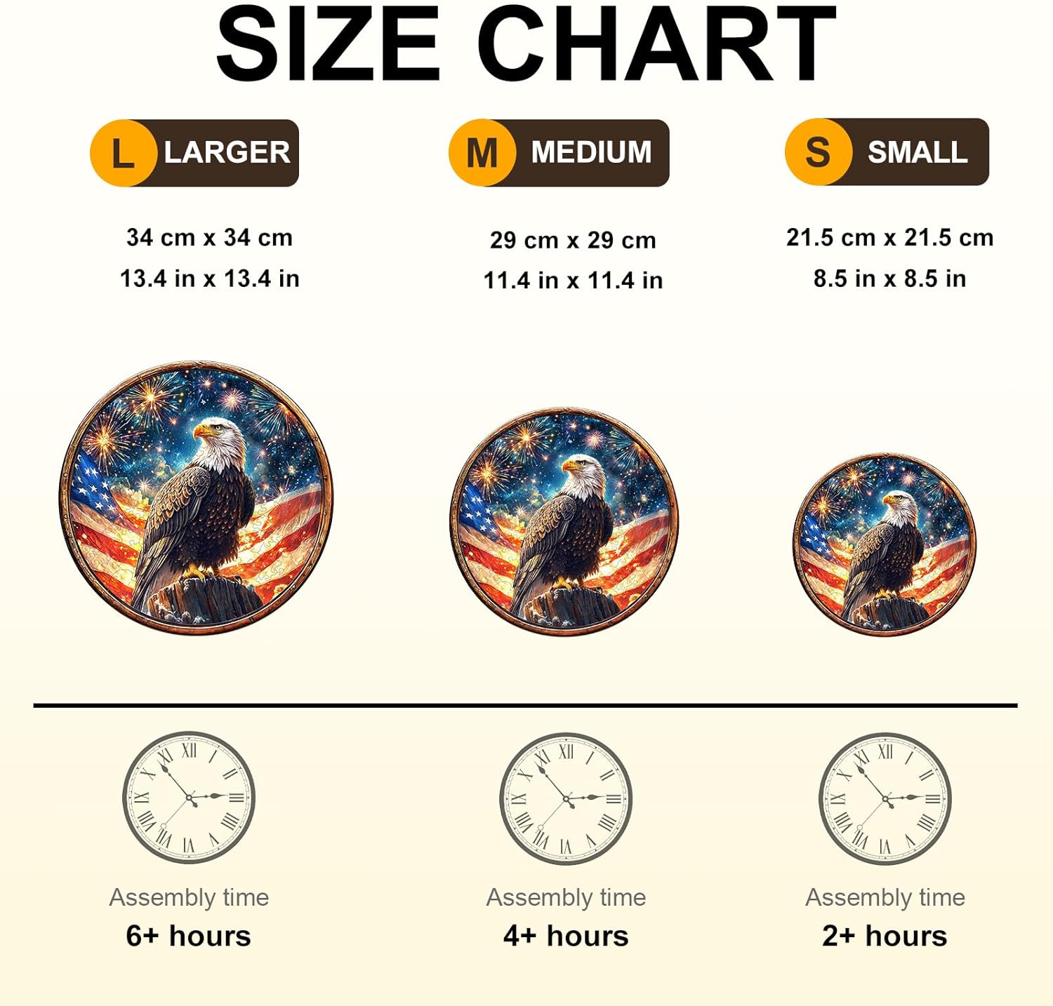 Jigfoxy Wooden Puzzle for Adults, Eagle Jigsaw Puzzles for Adult, Unique Animal Shape Wood Cut Puzzles, American Independence Day Gifts for Friends Family (M-11.4 * 11.4in-200pcs)