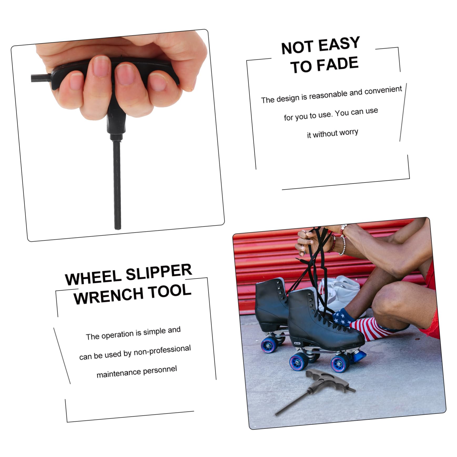 SUPVOX Roller Skates Wrench Set 4pcs T-Type Wrench for Skate Wheel Removal Screw Driver for Skating Shoe Ice Skates Accessories