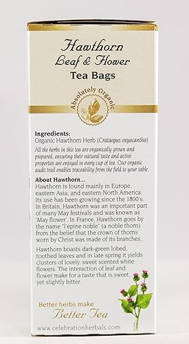 Miniatura 5 de CELEBRATION HERBALS Hawthorn Leaf & Flower Organic 24 Bolsa, 0.02 libras