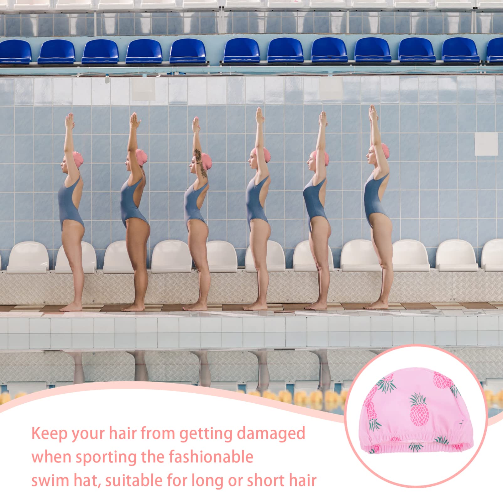 ibasenice Gorro De Natación para Gorro Flexible Y Transpirable con Diseño De Piña Rosa para Mantener El Cabello Seco para Niñas